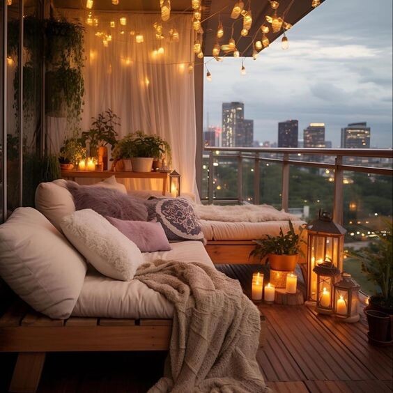 Ρομαντική ατμόσφαιρα στο μπαλκόνι